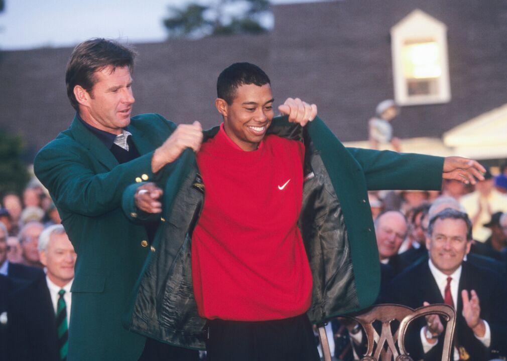 1997: Tiger Woods becomes youngest Masters champion